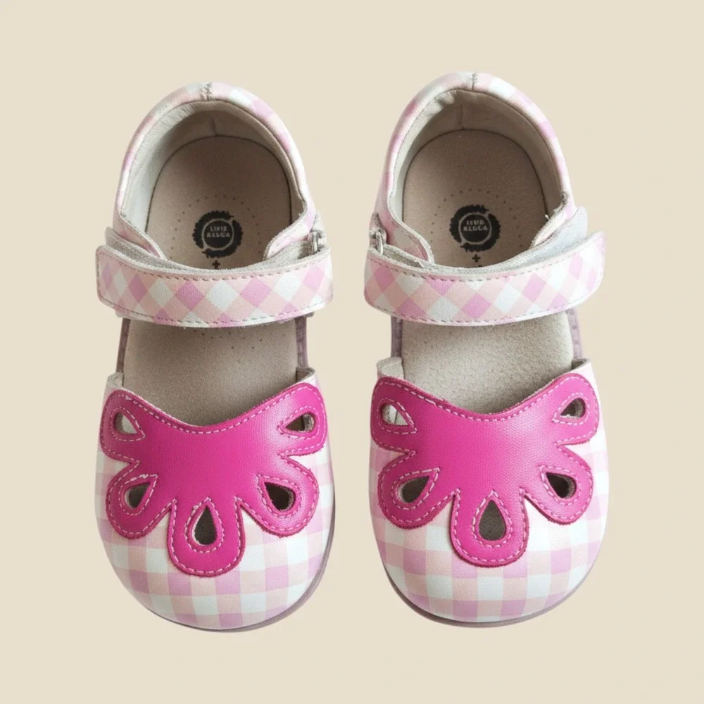 Livie & Luca Matilda‎ Jane Pink Gingham Scalloped Mary Jane Shoes Girls Size 9